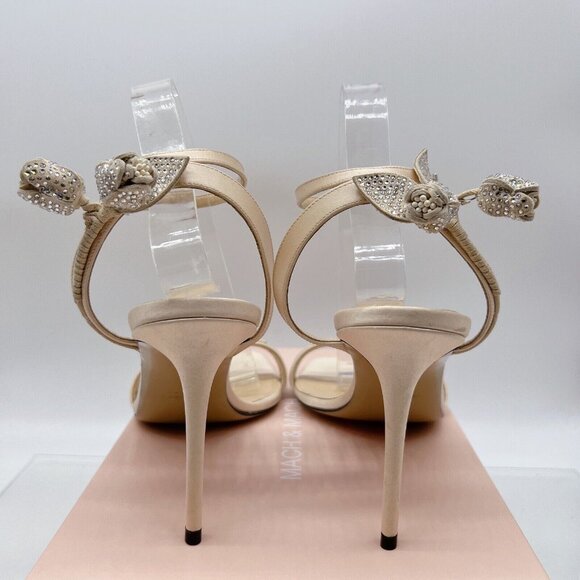 Mach & Mach Wonder Tulip Flower Slingback Sandals heels Beige US 12 EU 42 $1010 - Picture 6 of 11